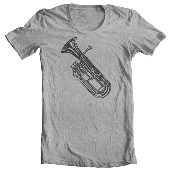 Baritone Horn T-shirt Grey Soft Feel Organic Shirt