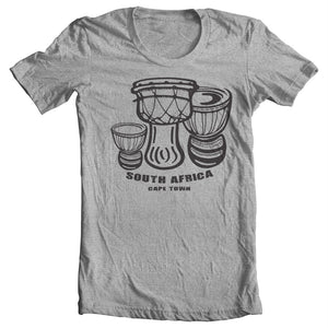 Black T-shirt 3 Djembe South Africa Hand Drums Image SmartGiftsCompany.com