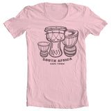 Pink T-shirt 3 Djembe South Africa Hand Drums Image SmartGiftsCompany.com