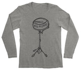 Gift Idea for Drummers Long Sleeve Grey Tenor Drum tee