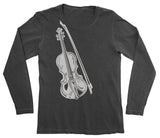 Violin Player Gifts Long Sleeve Shirt in Black